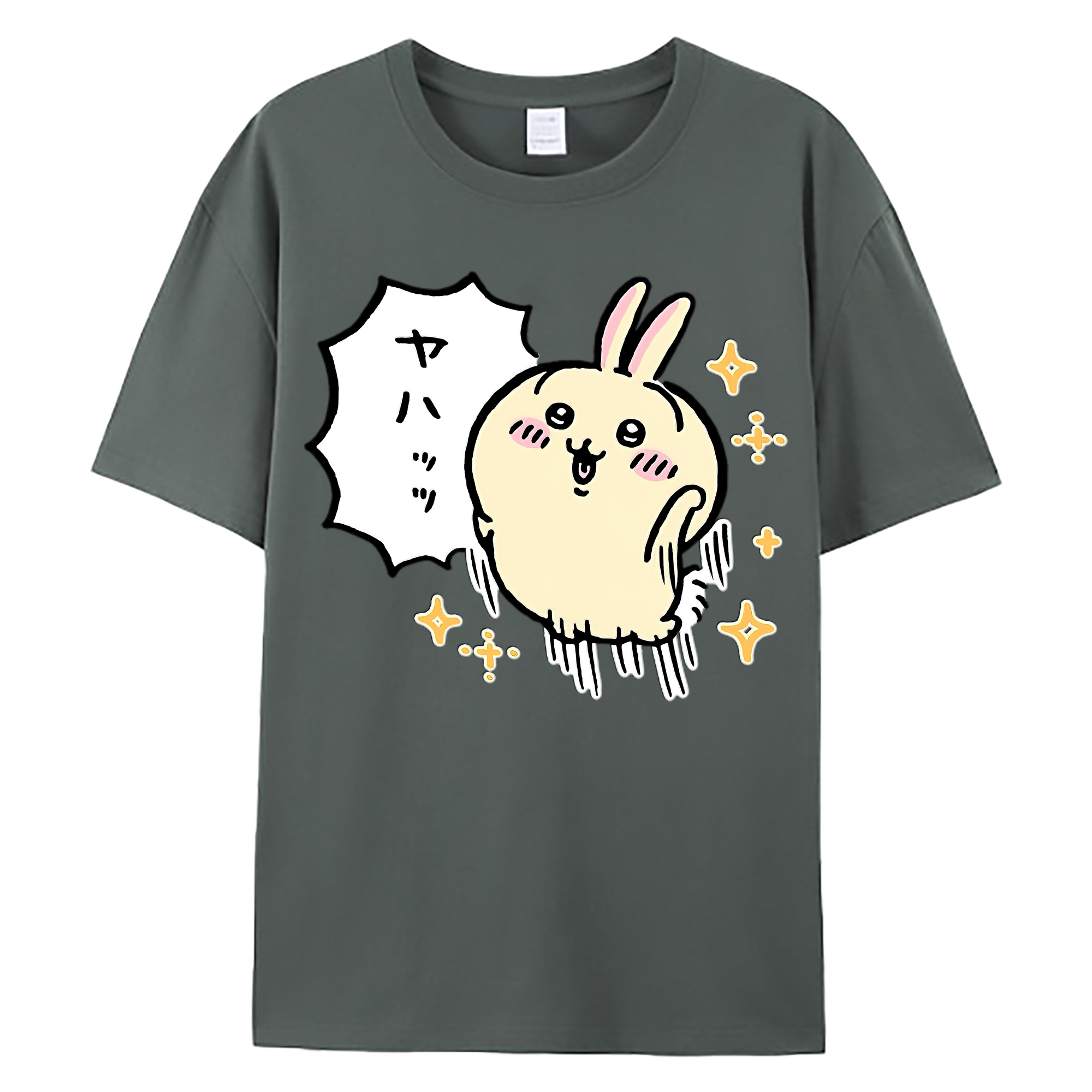 （画像用） ちいかわ うさぎ Chii-kawa usagi 綿100％ メンズ半袖Tシャツ｜肌触りやわらか＆通気性